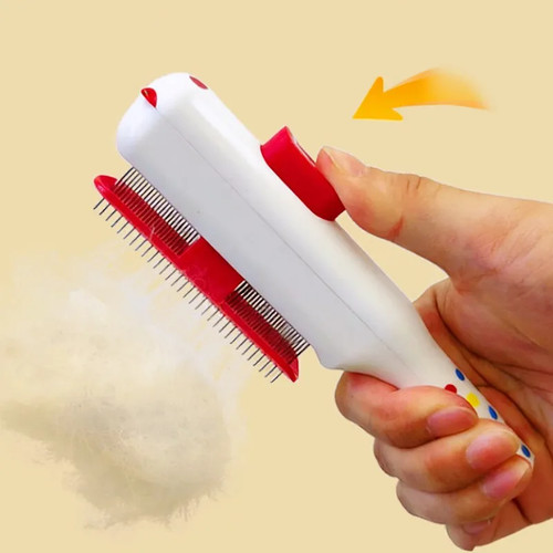 Self cleaning dog cat brush - cleaning,