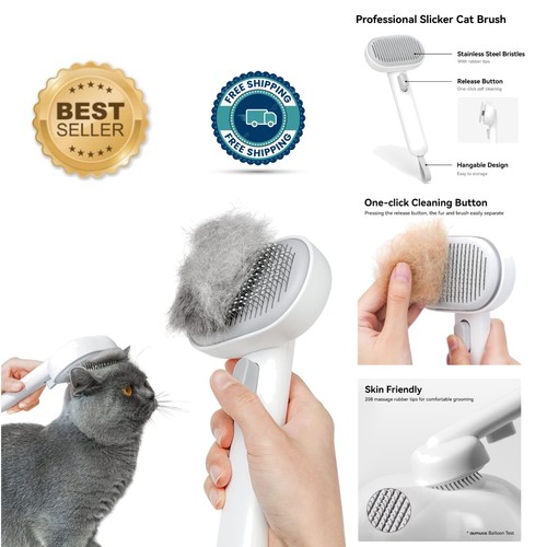Ergonomic cat brush for long - long, &