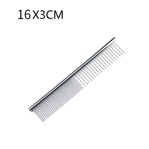 Stainless steel dog comb long - steel,