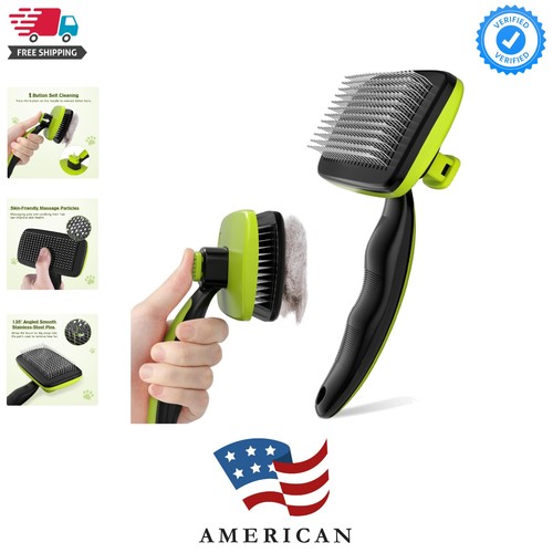 Self cleaning slicker brush - self-cleaning,