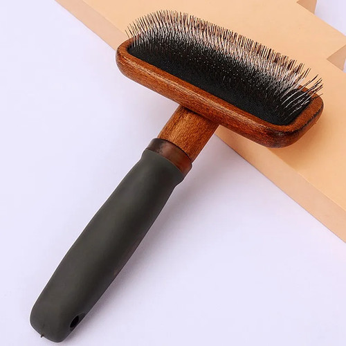 Wooden pet grooming brush for - wooden,