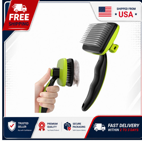 Self cleaning slicker brush - self,