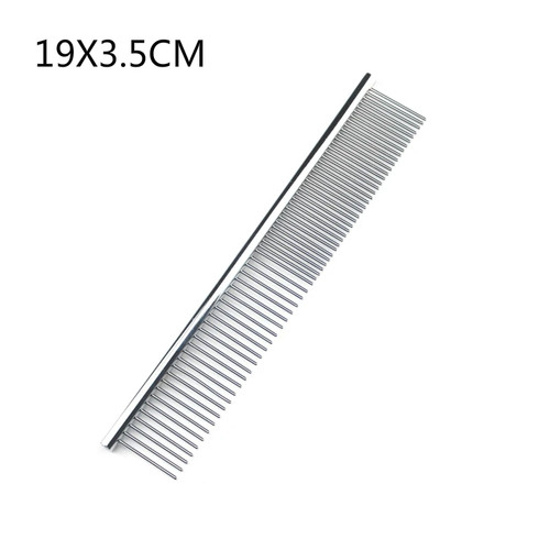 Stainless steel dog comb - steel, long